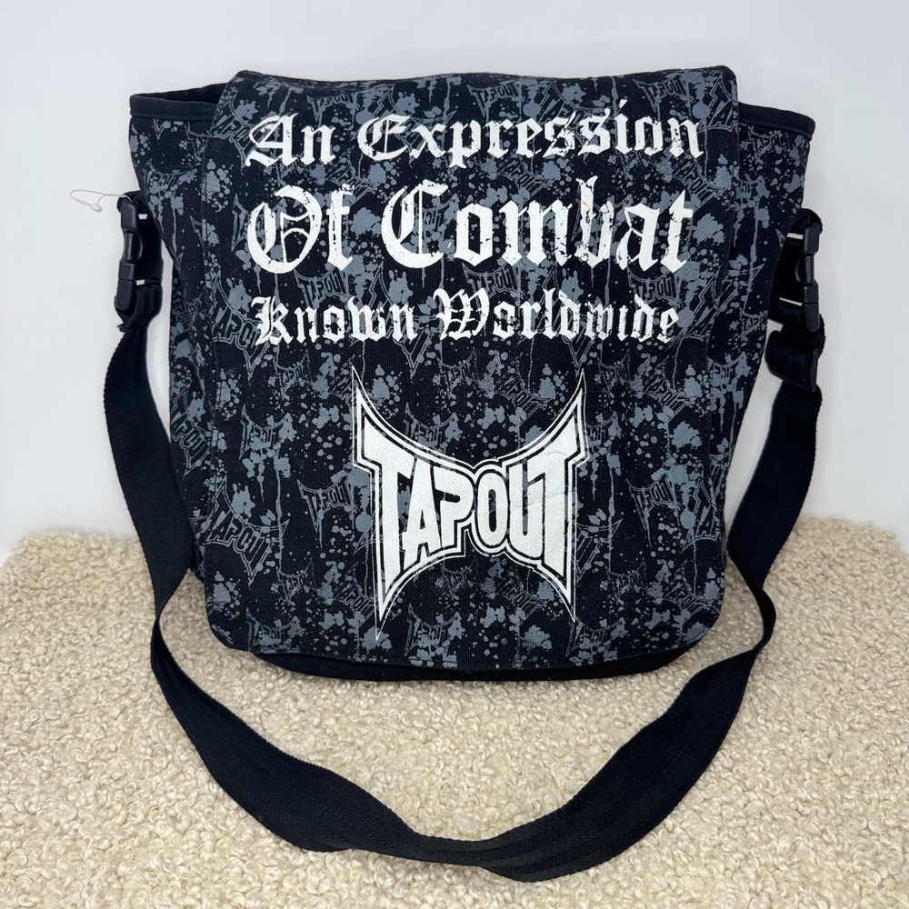 Y2K Tapout Messenger / Backpack Convertible Bag Vintage MMA Expression Of Combat